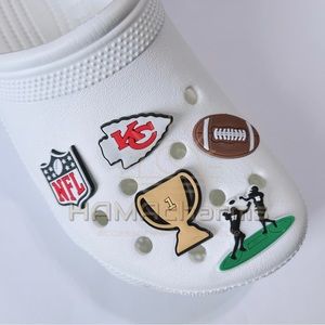 5 pcs x “Kansas City Chiefs” OR “Philadelphia Eagles” PVC Shoe Charms